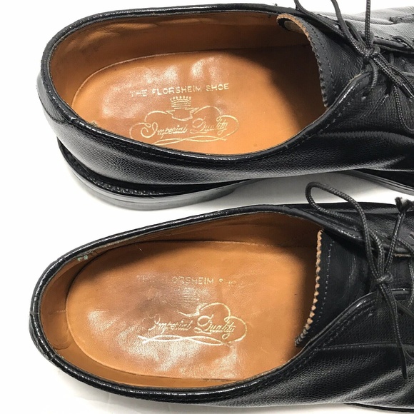 Vtg Florsheim Imperial Mens Black Cordovan 92611 Pebbled Dress Shoes Size 13 A main image 7